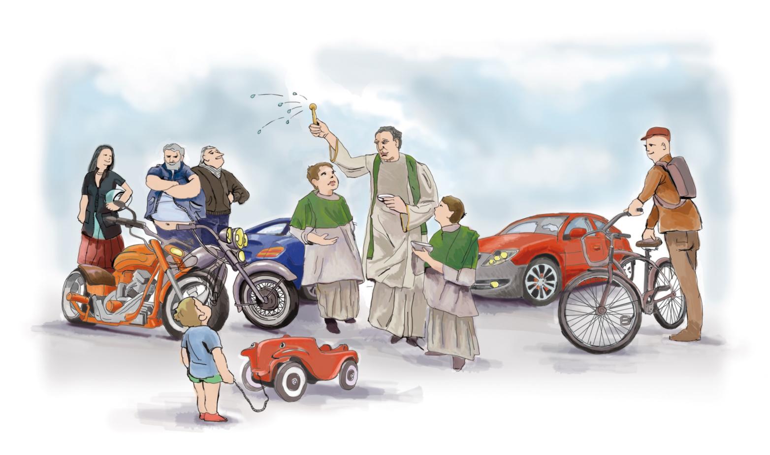KFZsegnung (c) Factum/ADP In: Pfarrbriefservice.de