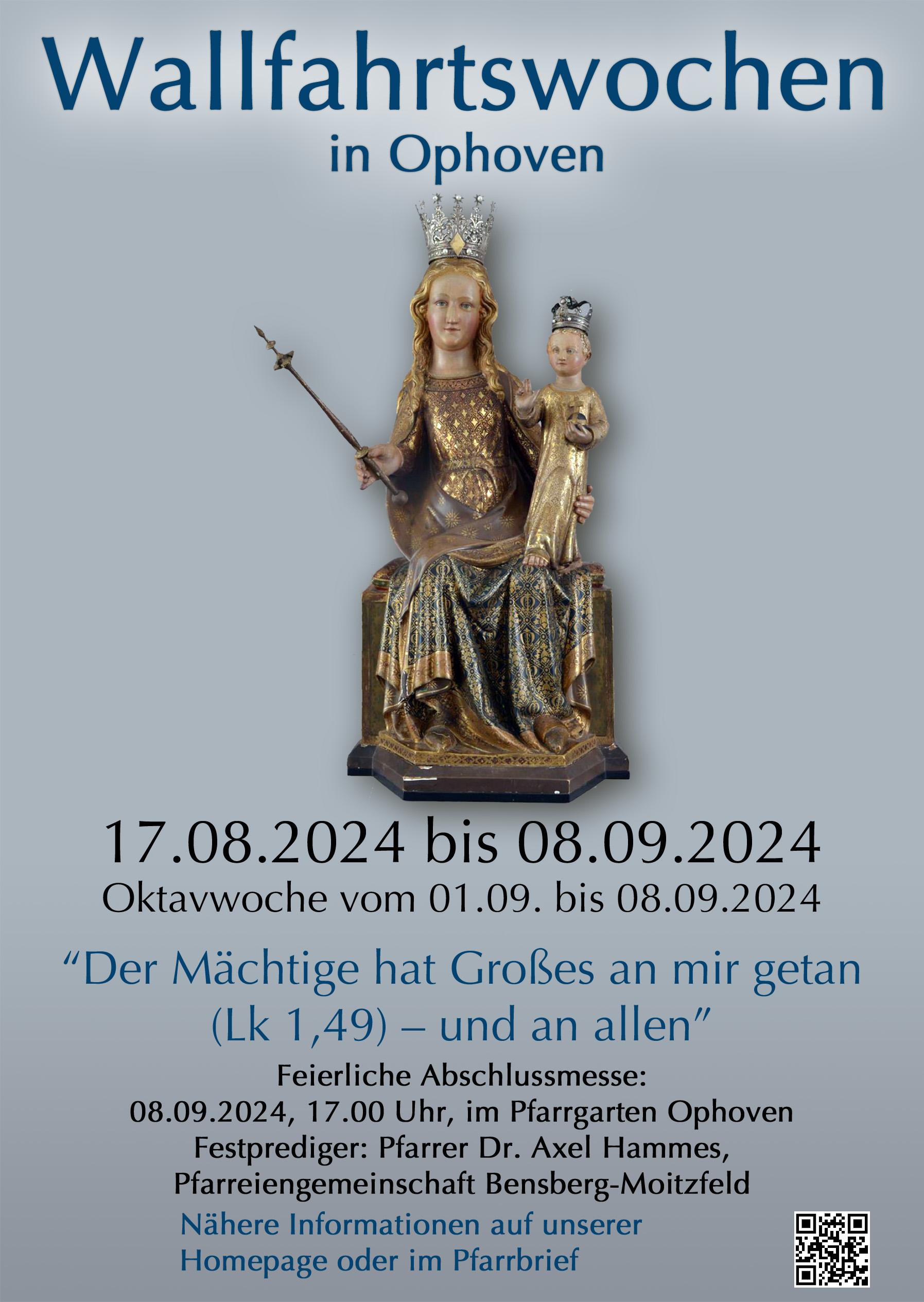 Plakat Ophoven - Wallfahrtswochen